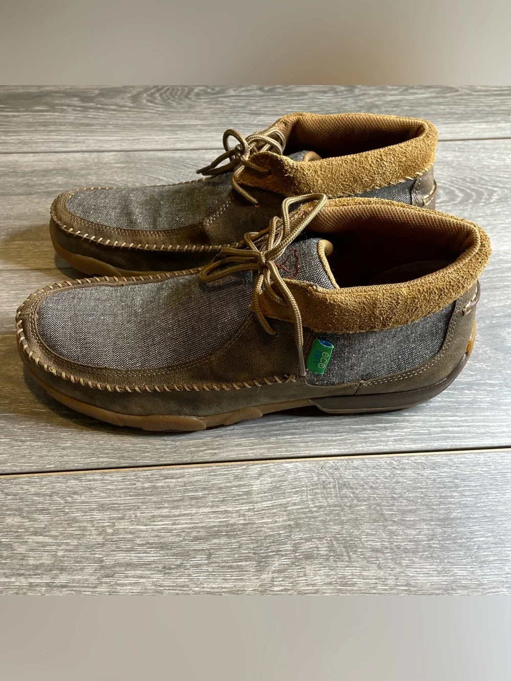 Twisted X Men's MDM0070 Eco Mocs Size 12W Brown Leather Tweed Chukka